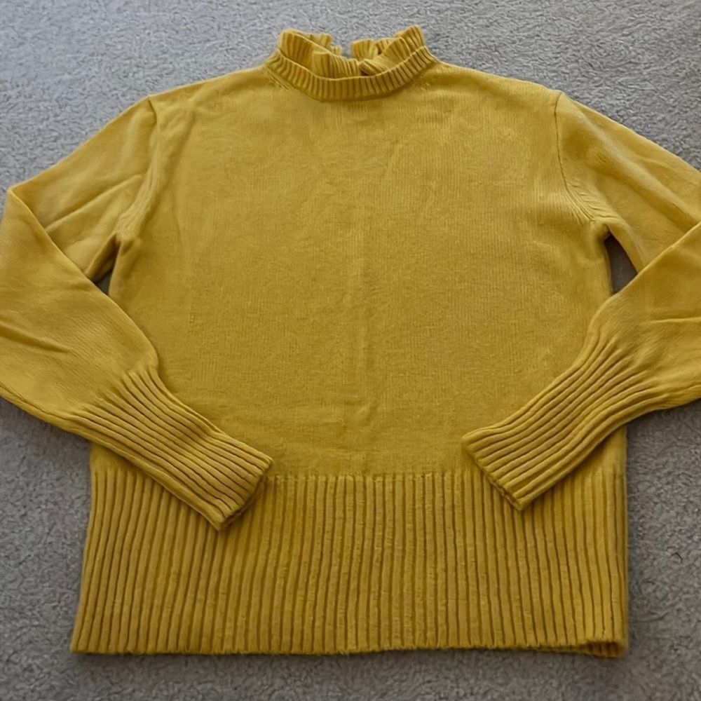 Jcrew yellow ruffle sweater
